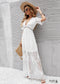 Vestido largo bohemio de encaje blanco Natalia